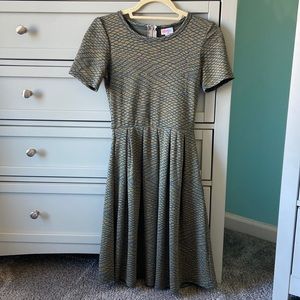 LuLaRoe Green & Blue Amelia Dress